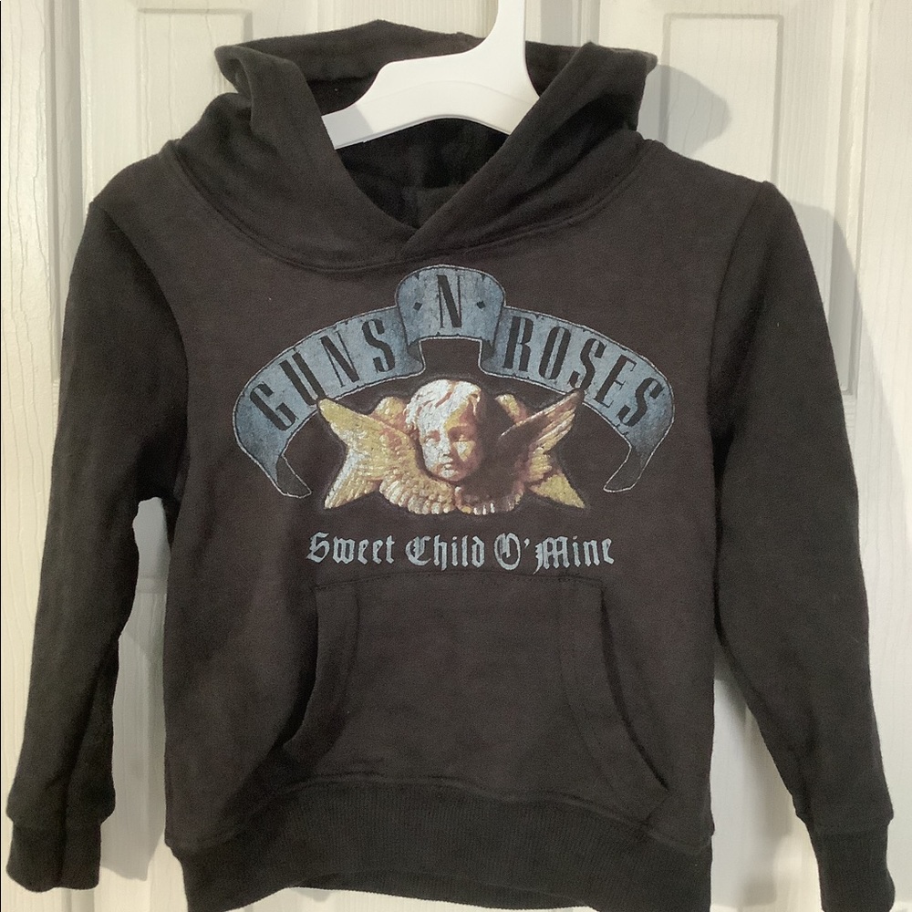 GUNS n ROSES Sweet Child O Mine HOODIE Pullover-size 2T Black Graphic Sweatshirt